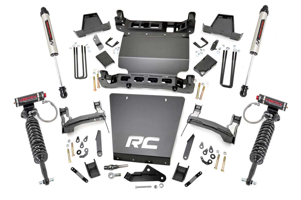 Rough Country 7 Inch Lift Kit Bracket Vertex/V2 Shks Chevy/GMC 1500 (14-16)
