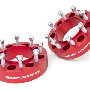Rough Country 2 Inch Wheel Spacers 8x170 Red Ford F-250/F-350 Super Duty 4WD (03-26)