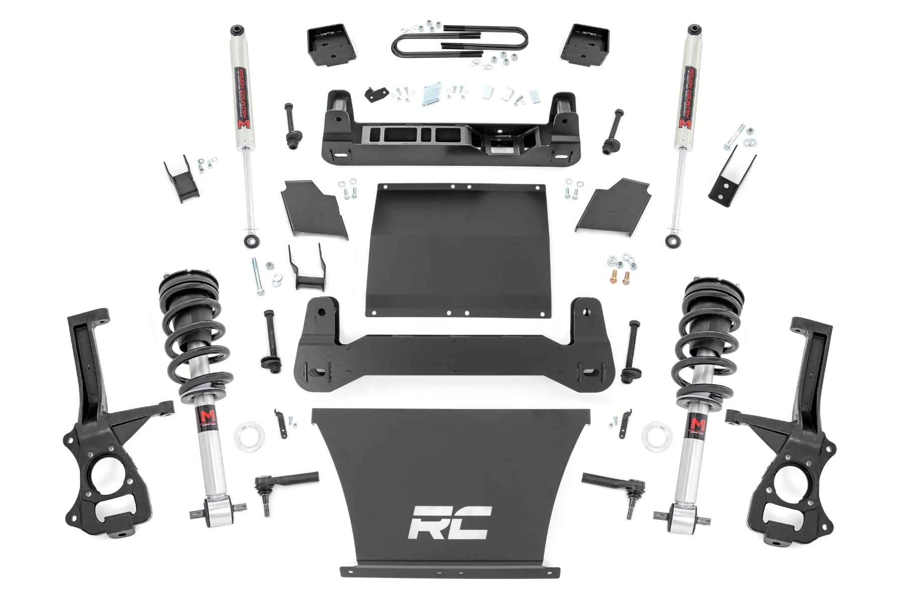 Rough Country 6 Inch Lift Kit Mono Leaf Rear M1 Struts/M1 Chevy Silverado 1500 (22-24)