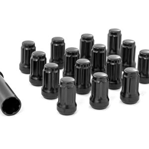 Rough Country Lug Nut Set M12x1.5 16 Qty Splined Black