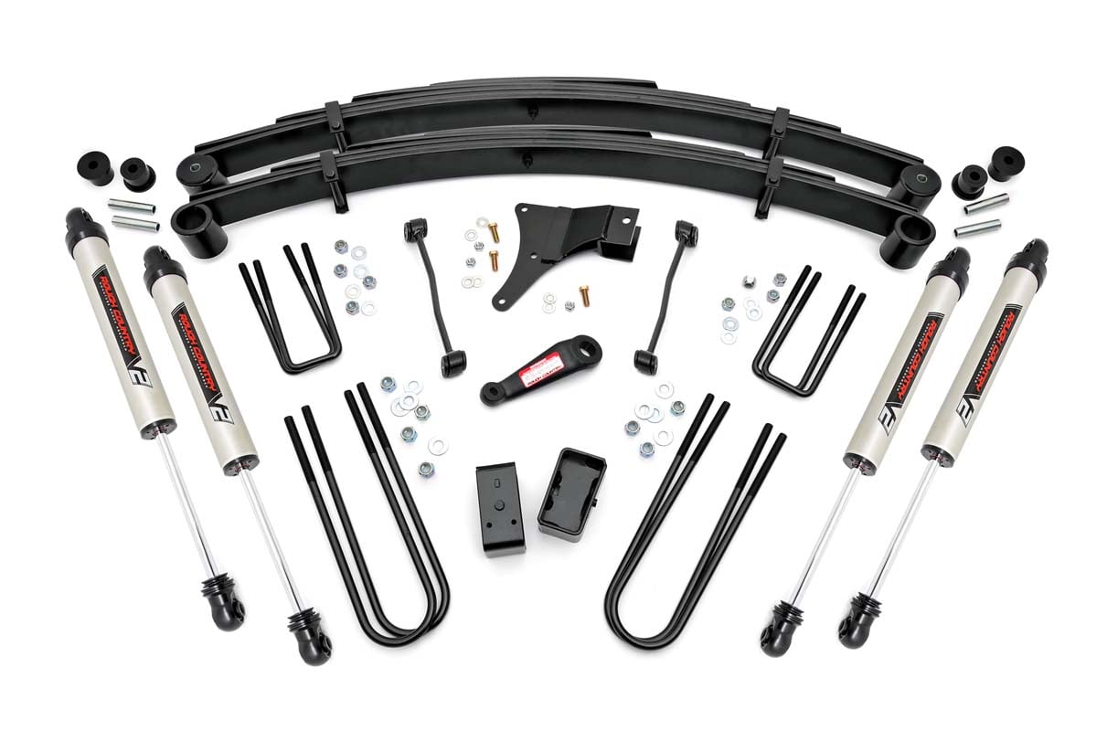 Rough Country 4 Inch Lift Kit Rear Blocks V2 Ford F-250/F-350 Super Duty 4WD (1999)