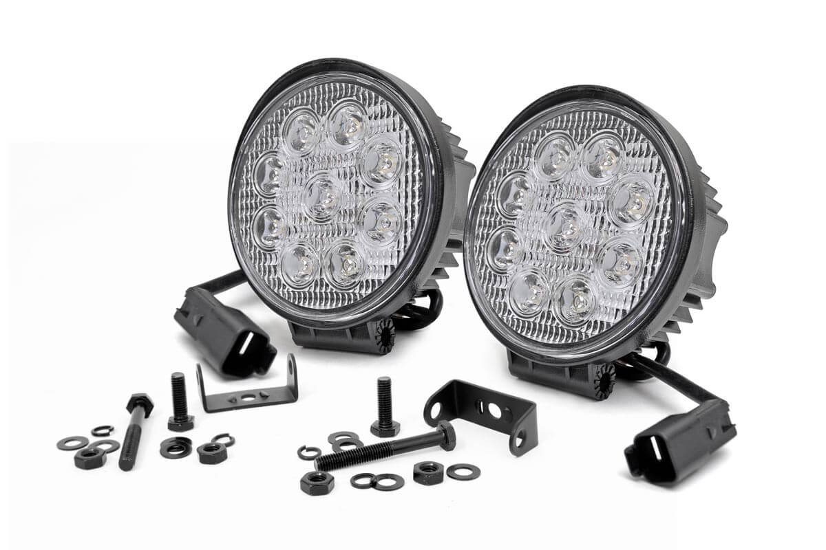 Rough Country 4 Inch Chrome Series LED Light Round Pair