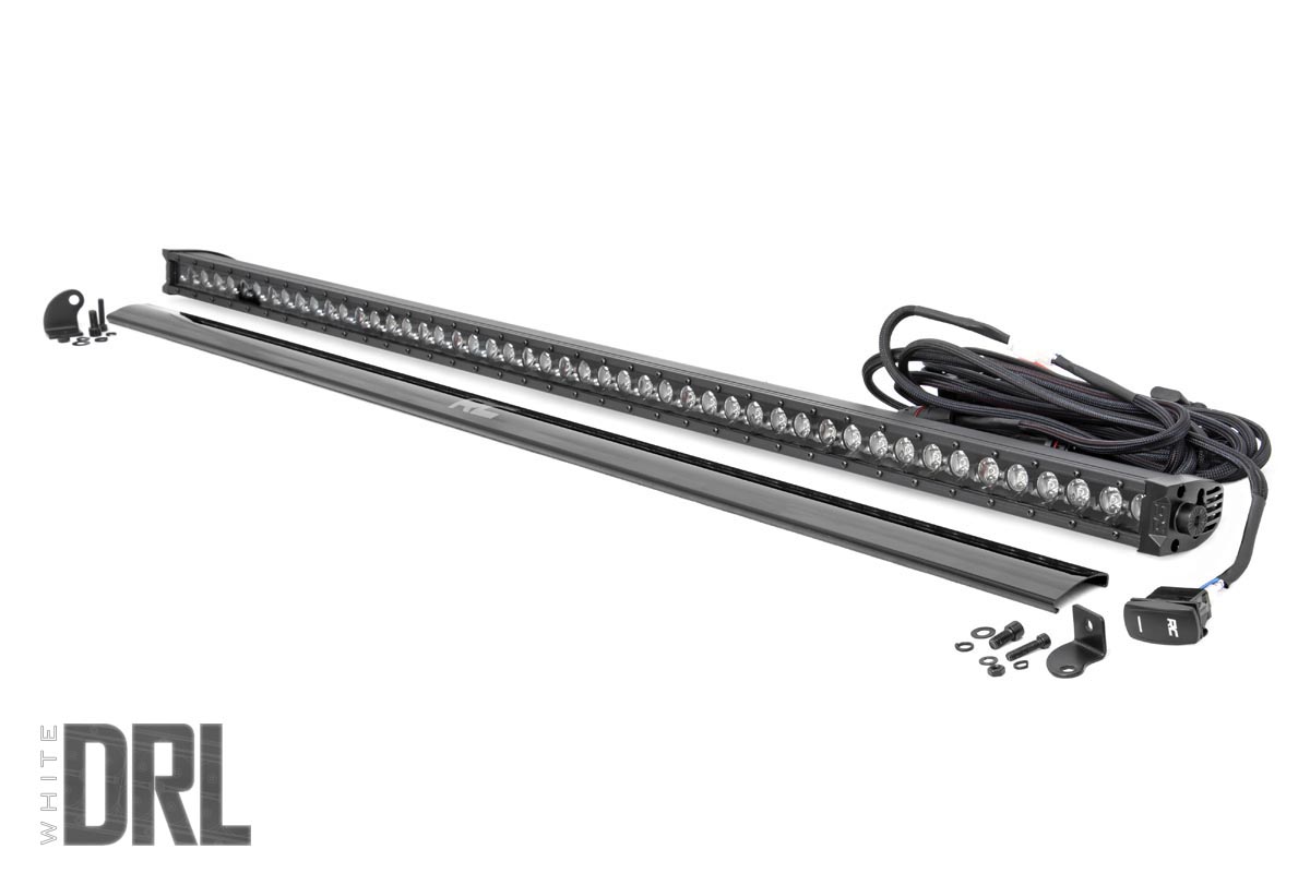 Rough Country 50 Inch Black Series LED Light Bar Single Row Cool White DRL