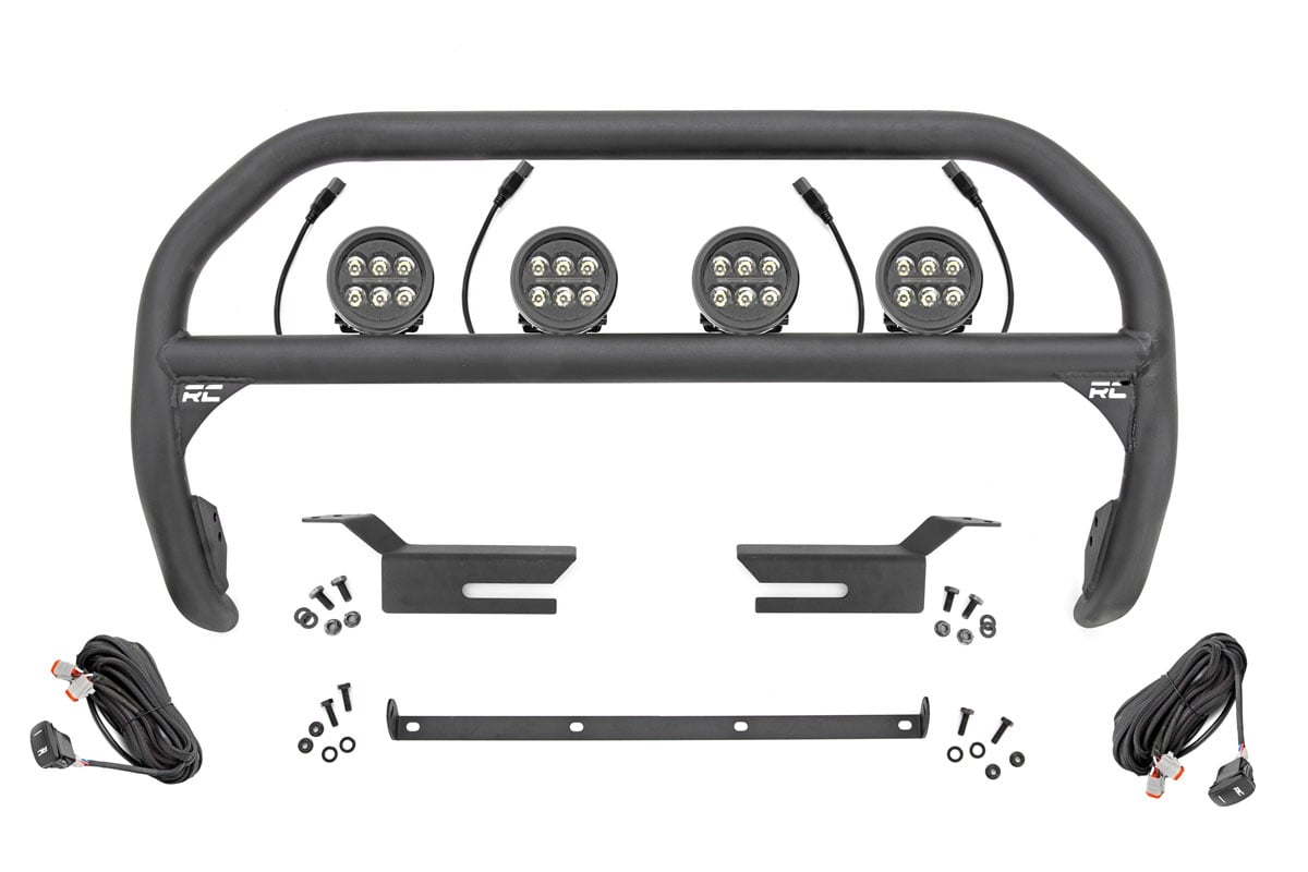 Rough Country Nudge Bar 3.5 Inch Round Led (x4) Ford Bronco 4WD (2021-2026)