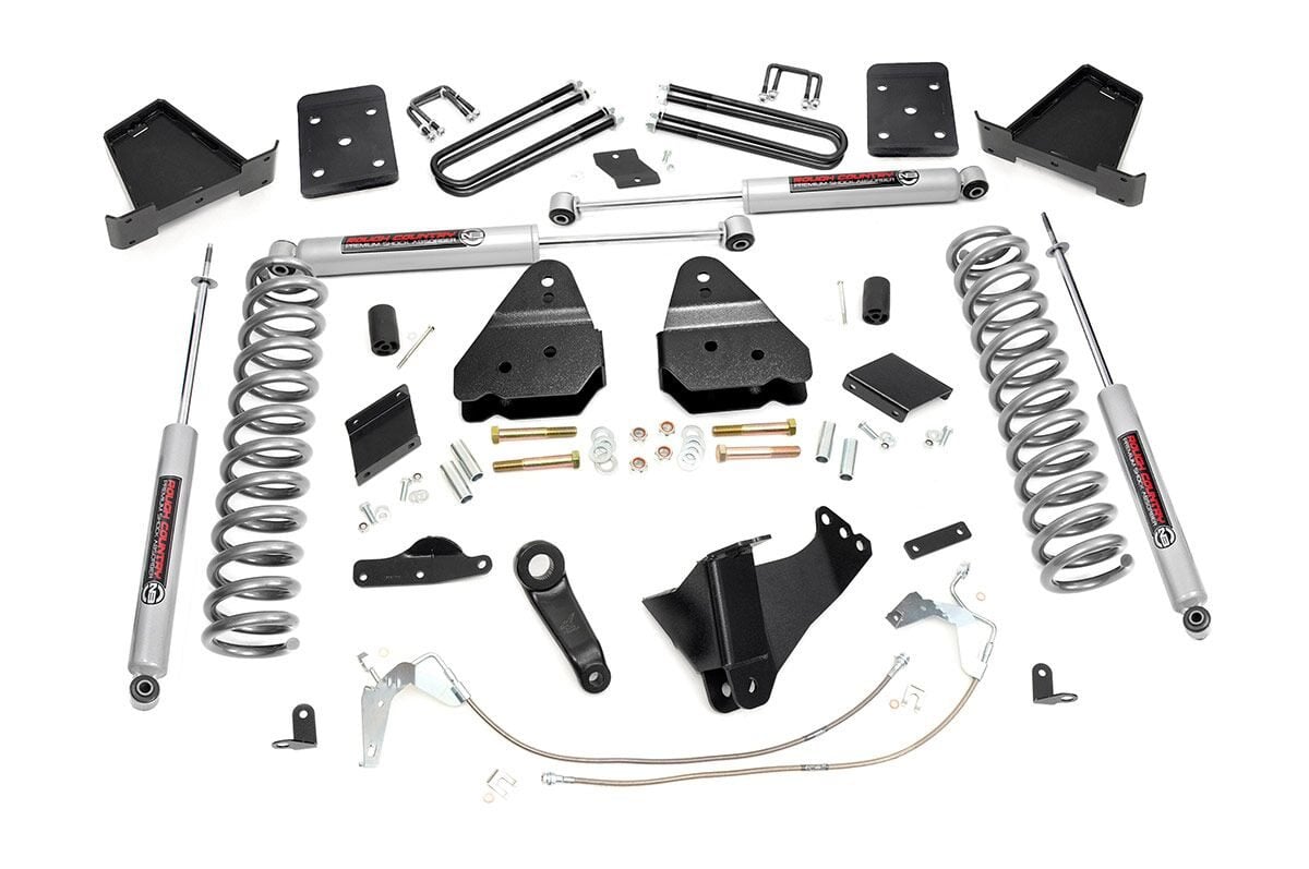Rough Country 6 Inch Lift Kit Diesel No OVLD Ford F-250 Super Duty 4WD (2011-2014)