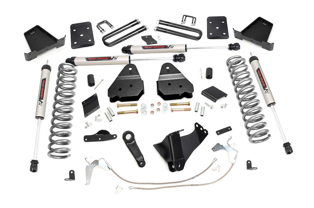 Rough Country 6 Inch Lift Kit Gas OVLD V2 Ford F-250 Super Duty 4WD (2011-2014)