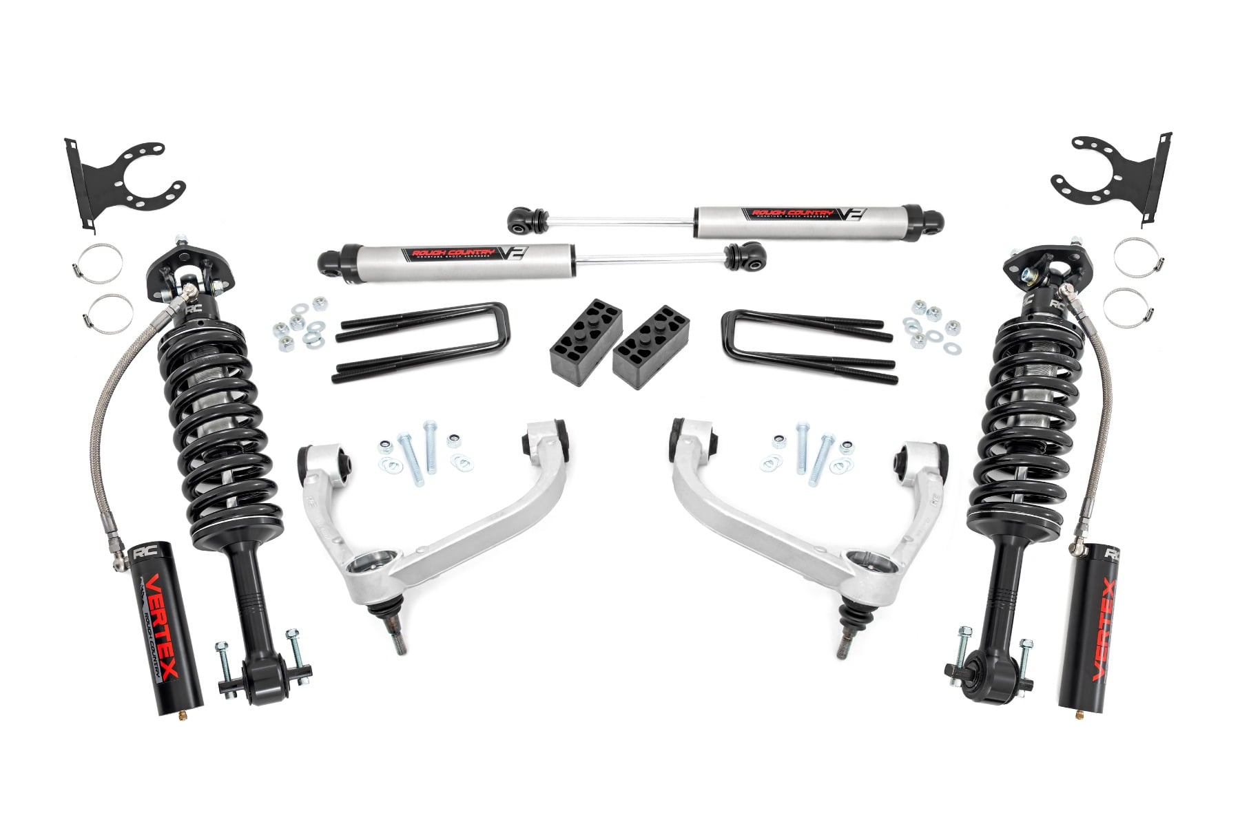 Rough Country 3 Inch Lift Kit UCAs Vertex/V2 Ford F-150 4WD (2014-2020)