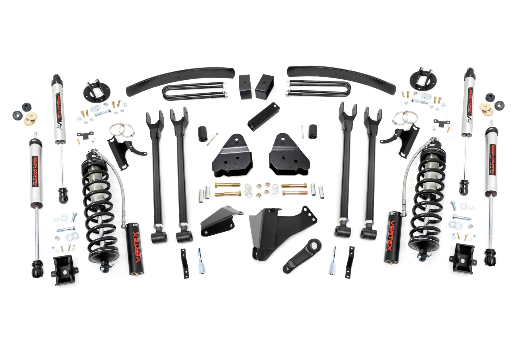 Rough Country 6 Inch Lift Kit Diesel 4 Link OVLDS C/O V2 Ford F-250/F-350 Super Duty (05-07)