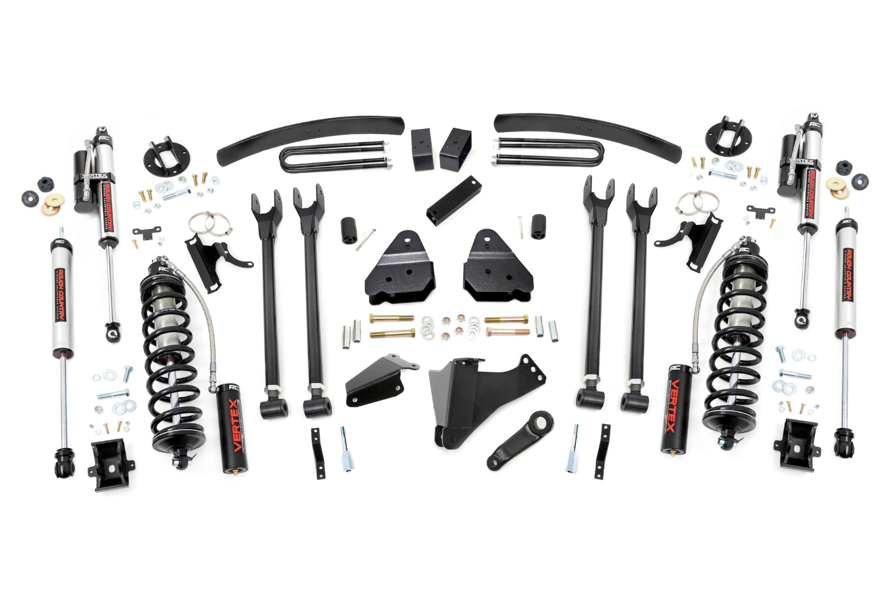Rough Country 6 Inch Lift Kit Gas 4 Link OVLD C/O Vertex Ford F-250/F-350 Super Duty (05-07)