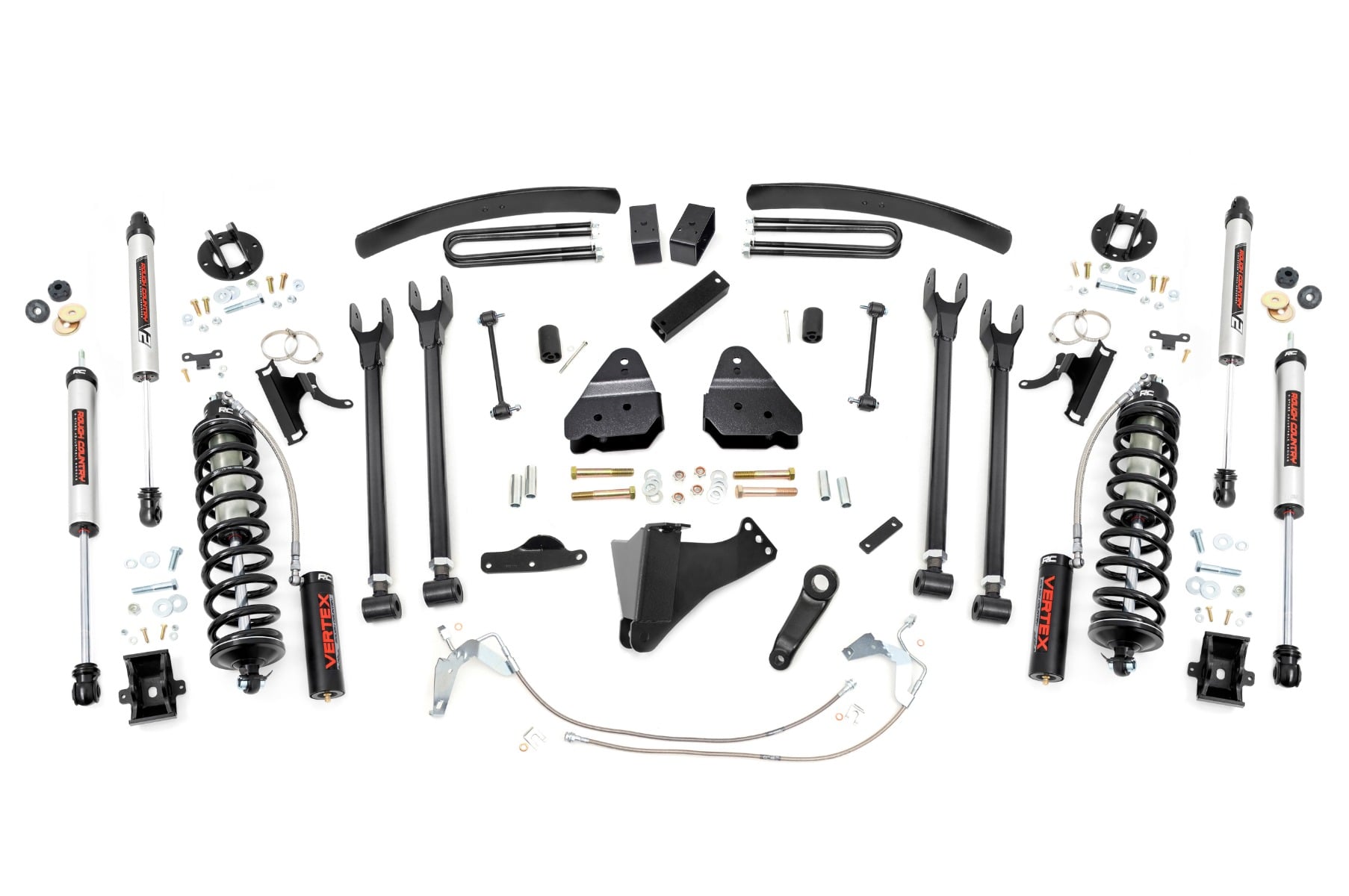 Rough Country 6 Inch Lift Kit Diesel 4 Link C/O V2 Ford F-250/F-350 Super Duty (08-10)