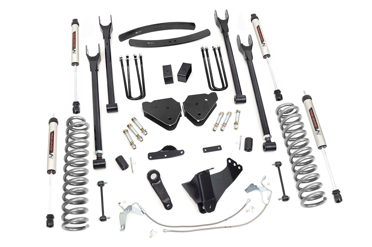 Rough Country 6 Inch Lift Kit Gas 4 Link V2 Ford F-250/F-350 Super Duty 4WD (08-10)