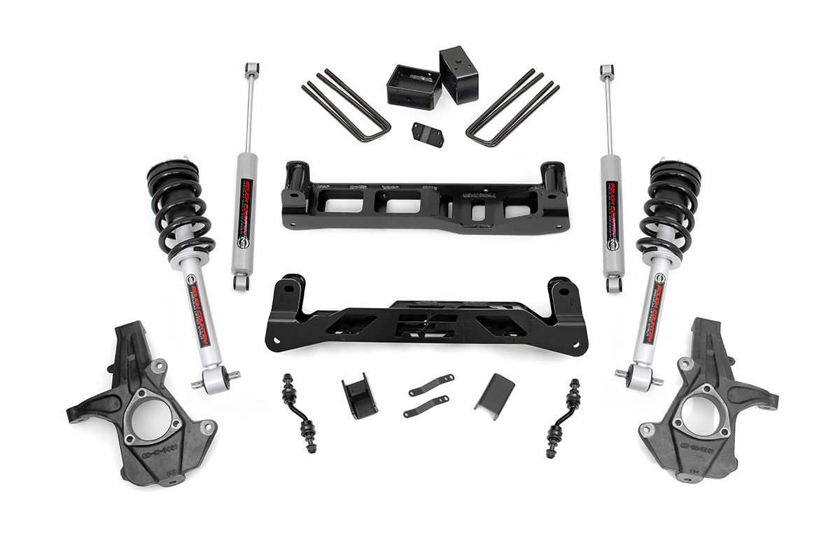 Rough Country 5 Inch Lift Kit Alu/Stamp Steel N3 Struts Chevy/GMC 1500 (14-18 & Classic)
