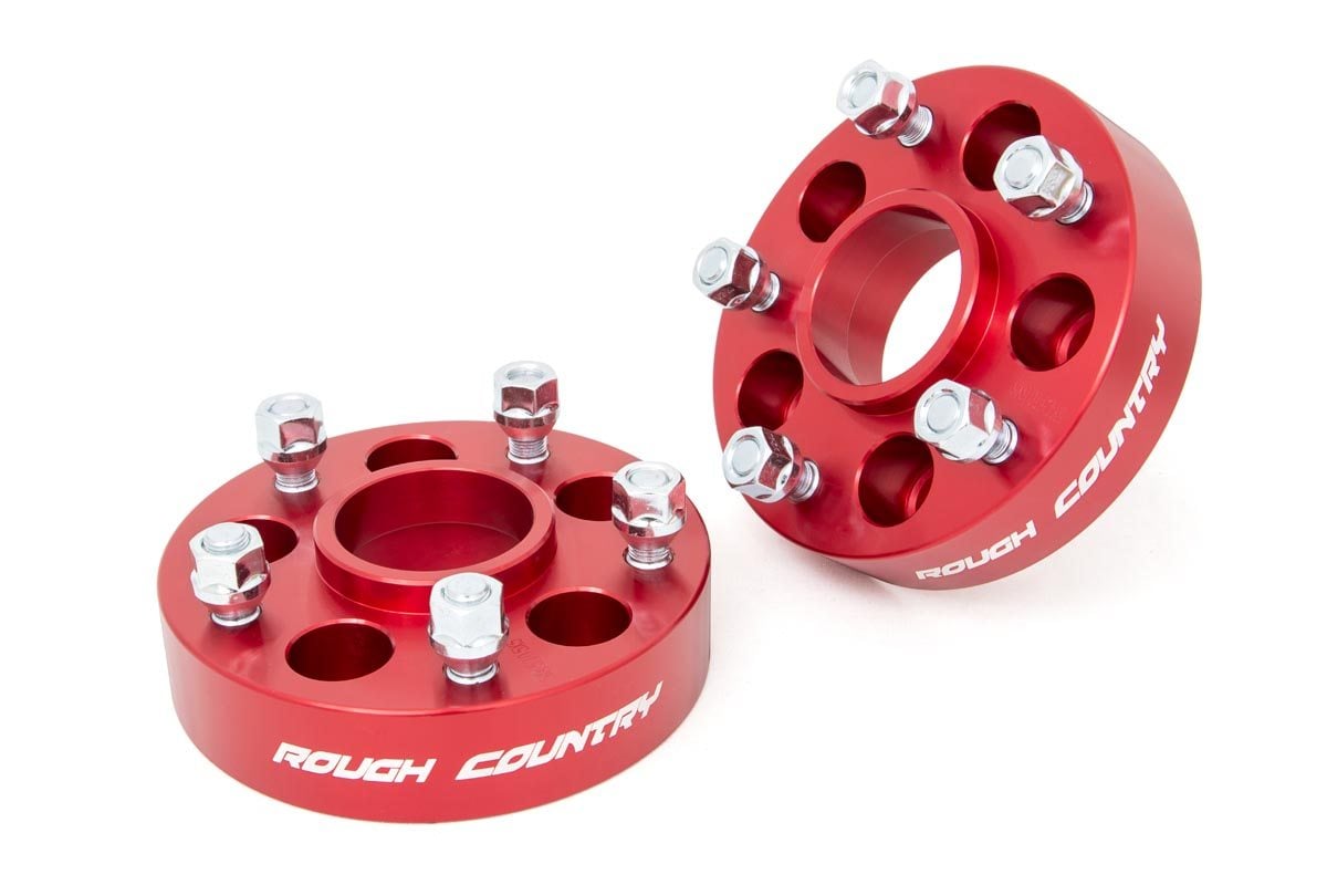 Rough Country 1.5 Inch Wheel Adapters 5x4.5 to 5x5 Red Jeep Cherokee XJ/Comanche MJ/Wrangler TJ