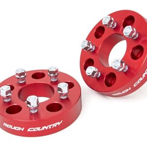 Rough Country 1.5 Inch Wheel Adapters 5x5 to 5x4.5 Red Jeep Wrangler JK/Wrangler Unlimited (07-18)