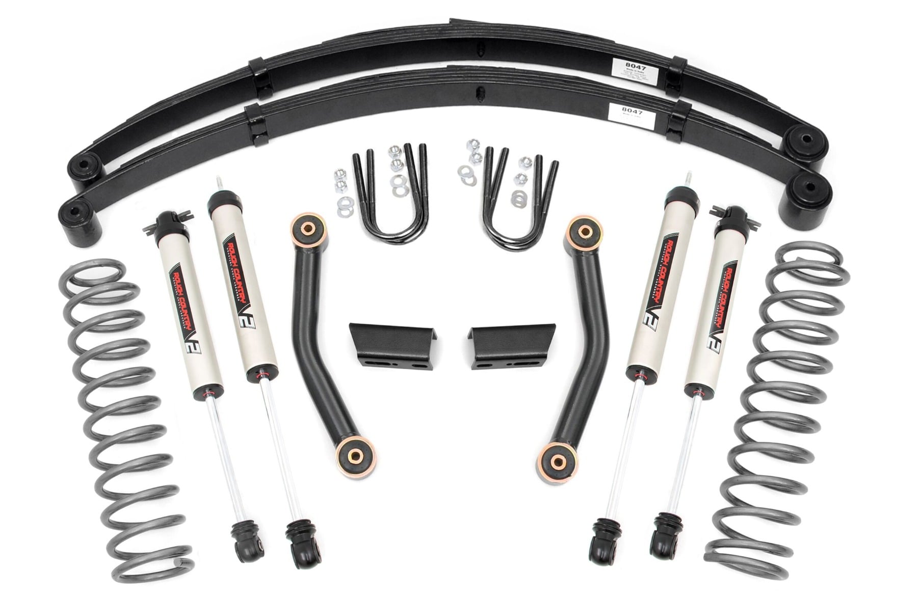 Rough Country 3 Inch Lift Kit Series II RR Springs V2 Jeep Cherokee XJ (84-01)
