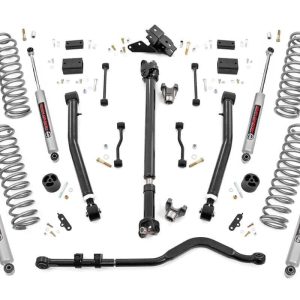 Rough Country 3.5 Inch Lift Kit Adj Lower FR D/S Jeep Wrangler JL 4WD (2018-2023)
