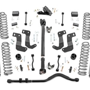 Rough Country 3.5 Inch Lift Kit C/A Drop Front D/S Jeep Wrangler JL Rubicon (18-23)