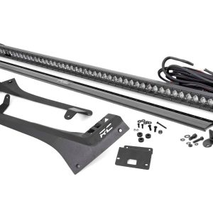 Rough Country LED Light Kit Windshield 50″ BLK Single Row WHT DRL Jeep Gladiator JT/Wrangler JL (18-26)