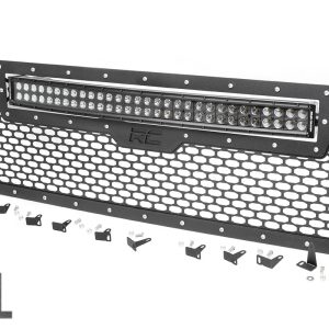 Rough Country Mesh Grille 30″ Dual Row LED Black Amber DRL GMC Sierra 1500 (14-15)