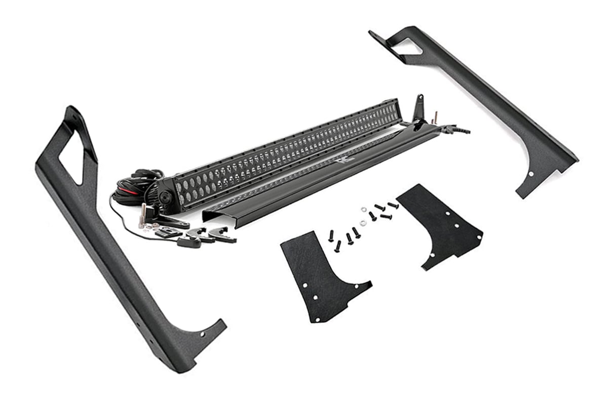 Rough Country LED Light Kit Windshield Mount 50″ Black Dual Row Jeep Wrangler TJ (97-06)