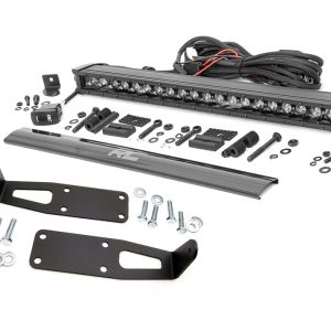 Rough Country LED Light Kit Bumper Mount 20″ Black Single Row White DRL Ram 2500 (03-18)/3500 (03-18)