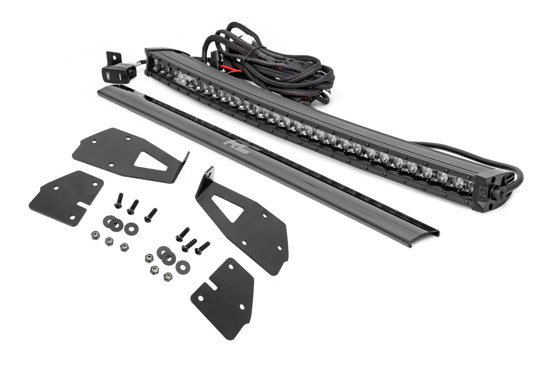 Rough Country LED Light Kit Grille Mount 30″ Black Single Row White DRL Ford Raptor (17-20)