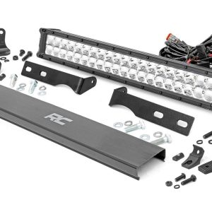 Rough Country LED Light Kit Bumper Mount 20″ Chrome Dual Row White DRL Jeep Grand Cherokee WK2 (11-20)