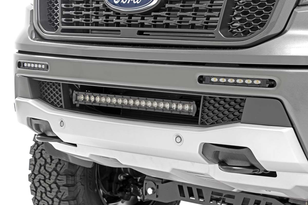 Rough Country LED Light Kit Bumper Mount 6″ Black Slimline Pair Ford Ranger (19-23)