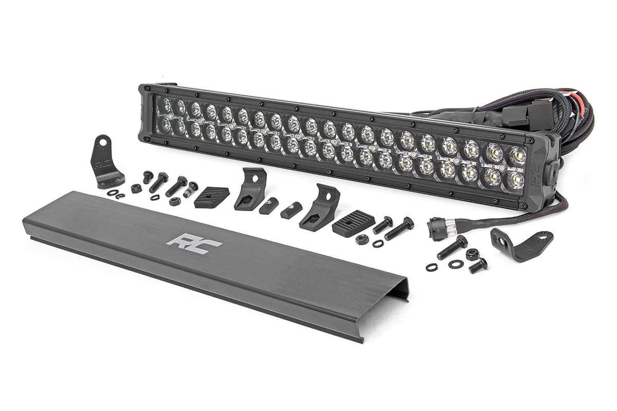 Rough Country 20 Inch Black Series LED Light Bar Dual Row Cool White DRL
