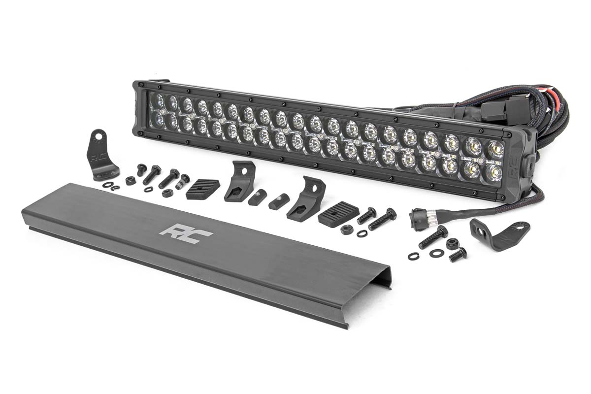 Rough Country 20 Inch Black Series LED Light Bar Dual Row Amber DRL