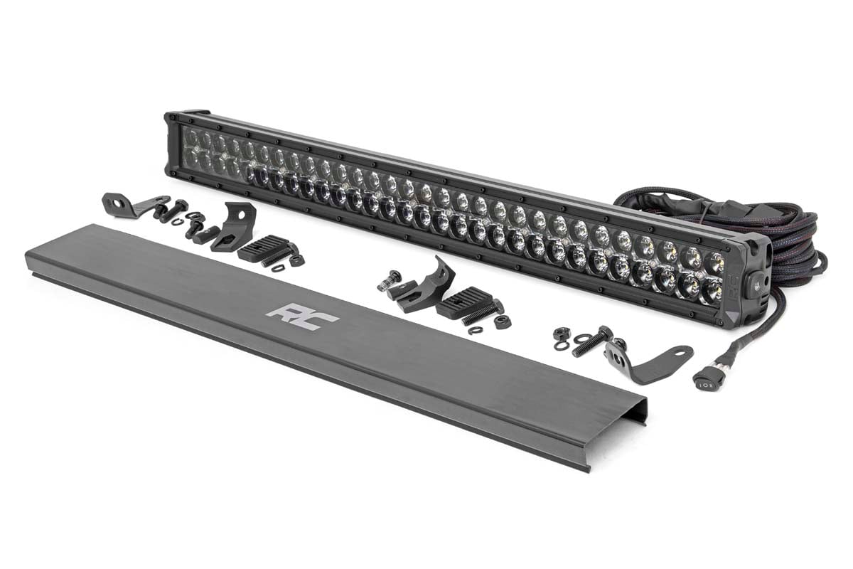 Rough Country 30 Inch Black Series LED Light Bar Dual Row Cool White DRL