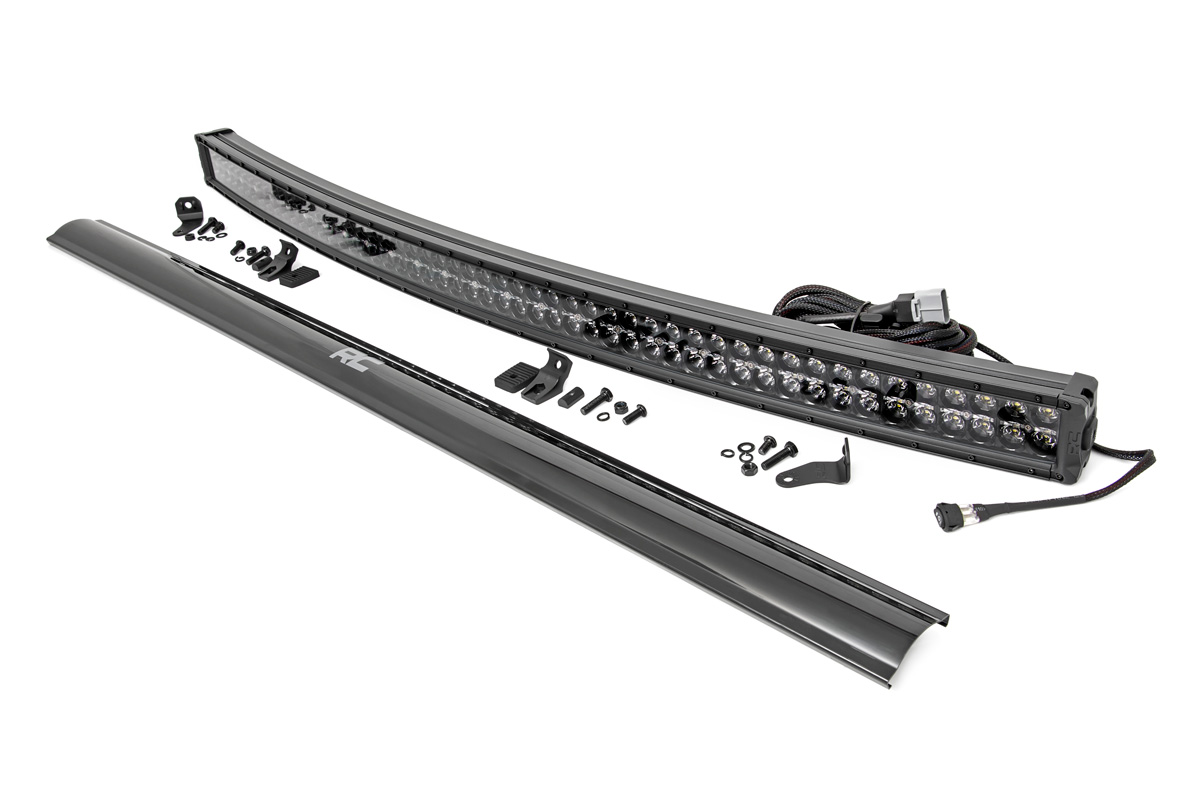 Rough Country 54 Inch Black Series LED Light Bar Curved Dual Row Cool White DRL