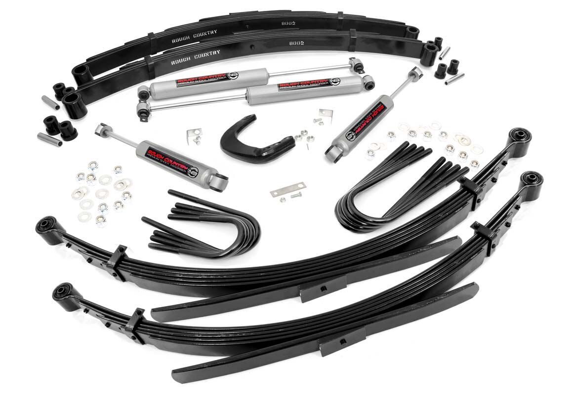 Rough Country 4 Inch Lift Kit 52 Inch RR Springs Chevy/GMC 3/4-Ton Suburban 4WD (88-91)