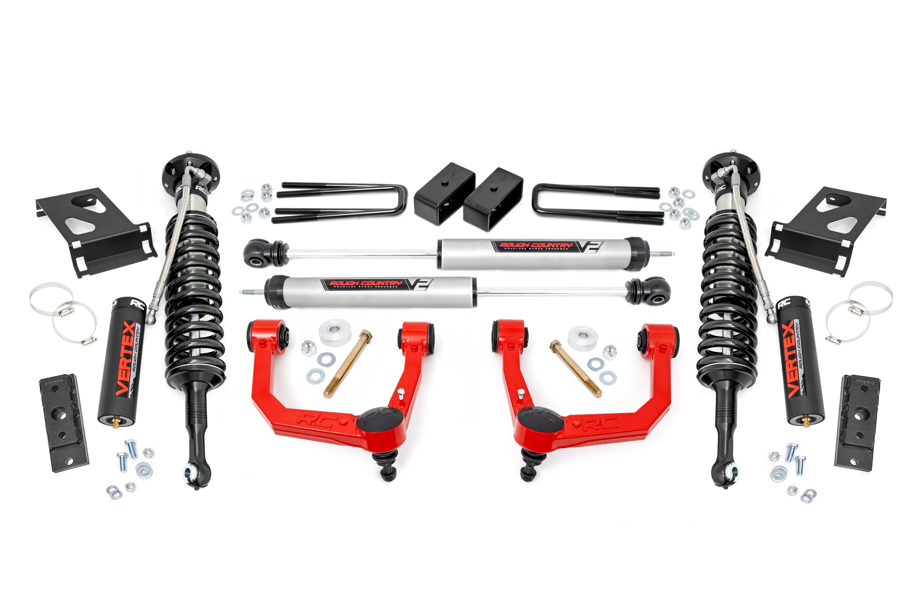 Rough Country 3.5 Inch Lift Kit Red UCA Vertex/V2 Toyota Tacoma 2WD/4WD (2005-2023)