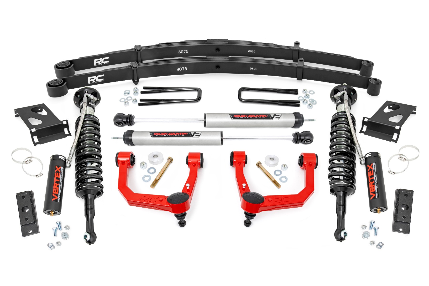 Rough Country 3.5 Inch Lift Kit Red UCA Vertex/V2 Toyota Tacoma 2WD/4WD (2005-2023)