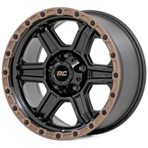 Rough Country 79 Series Wheel One-Piece Semi Gloss Black w/Bronze Ring 17x8.5 6x5.5 0mm