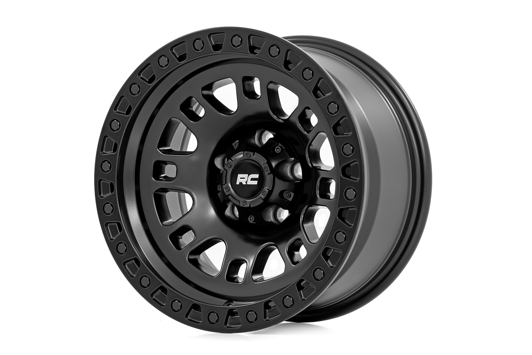 Rough Country 82 Series Wheel One-Piece Semi Gloss Black 18x9 5x5.5 -12mm