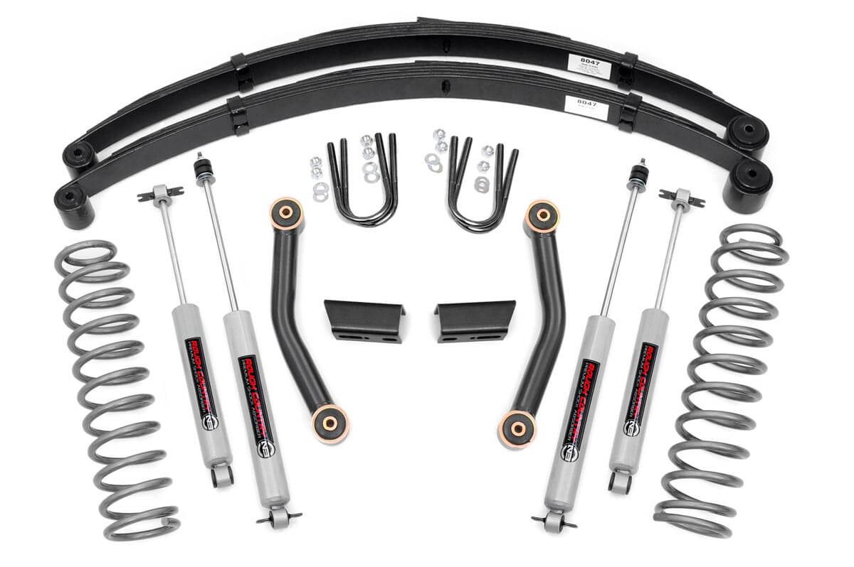 Rough Country 3 Inch Lift Kit Series II RR Springs Jeep Cherokee XJ 2WD/4WD (84-01)