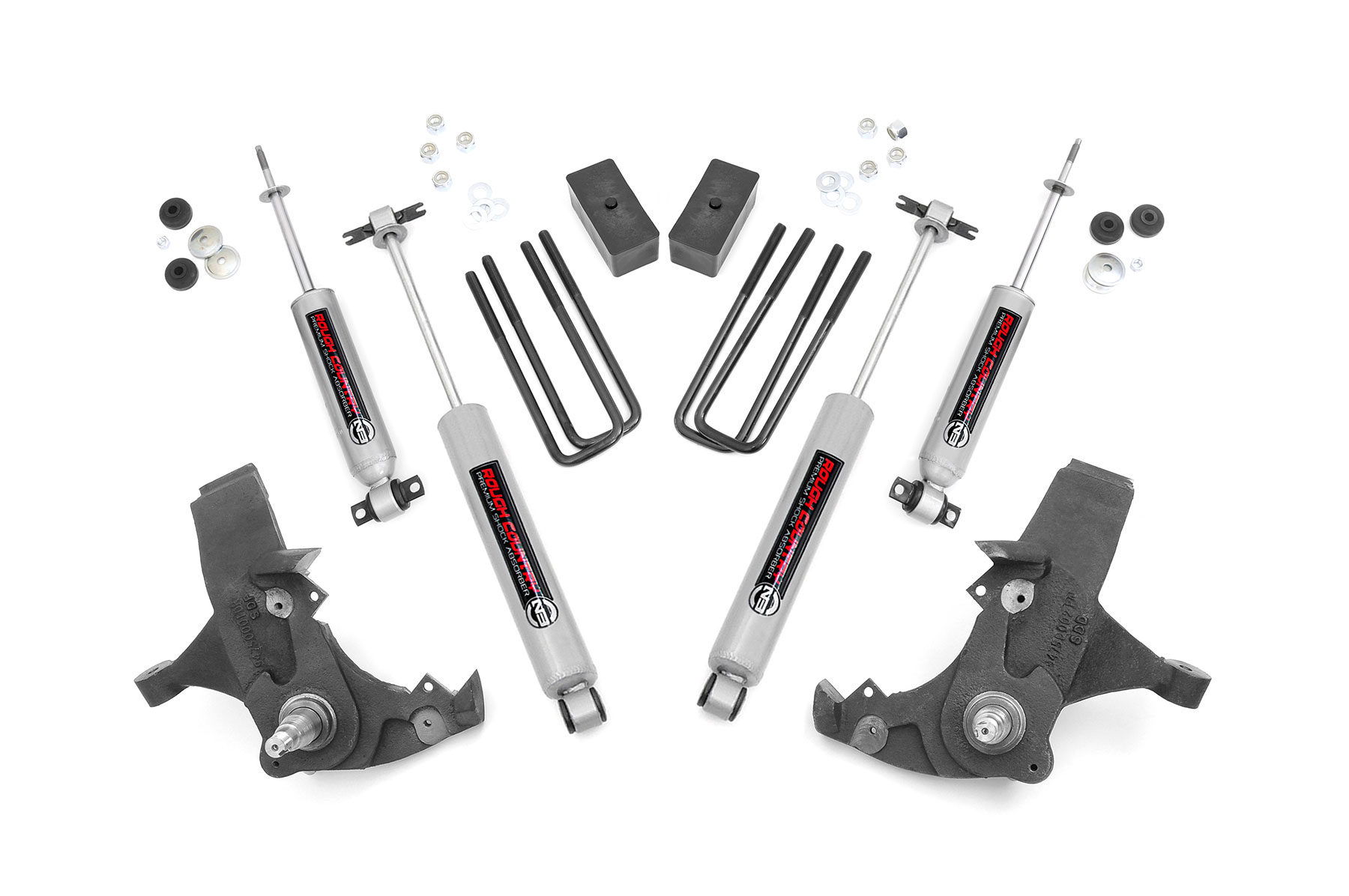 Rough Country 4 Inch Lift Kit Chevy C1500/K1500 Pickup Extended Ca/Half-Ton SUV (88-99)