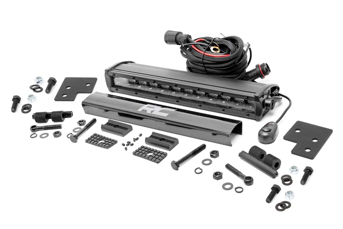 Rough Country LED Light Kit Bumper Mount 12″ Black Single Row Polaris Ranger XP 1000