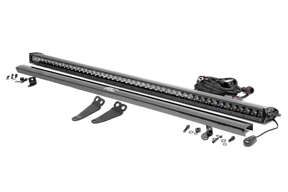 Rough Country LED Light Kit Lower Windshield 50″ Black Single Row Polaris General XP 4 1000