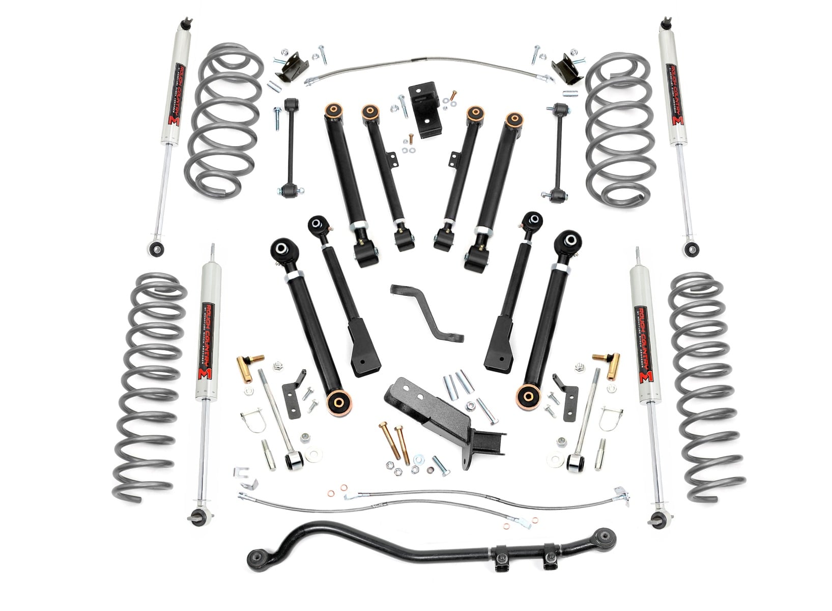 Rough Country 4 Inch Lift Kit X-Series M1 Jeep Wrangler TJ (97-06)/Wrangler Unlimited (04-06)