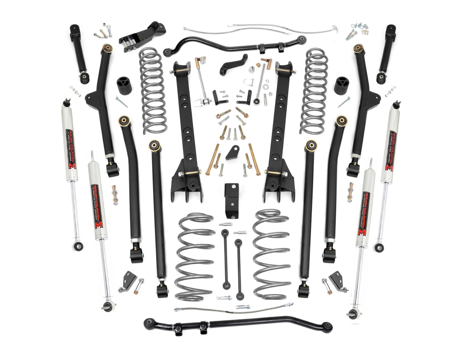 Rough Country 4 Inch Lift Kit Long Arm M1 Jeep Wrangler TJ 4WD (1997-2006)