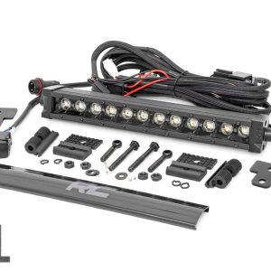 Rough Country LED Light Bumper Mount 12″ Black Single Row White DRL Can-Am Defender HD 8/HD 9/HD 10