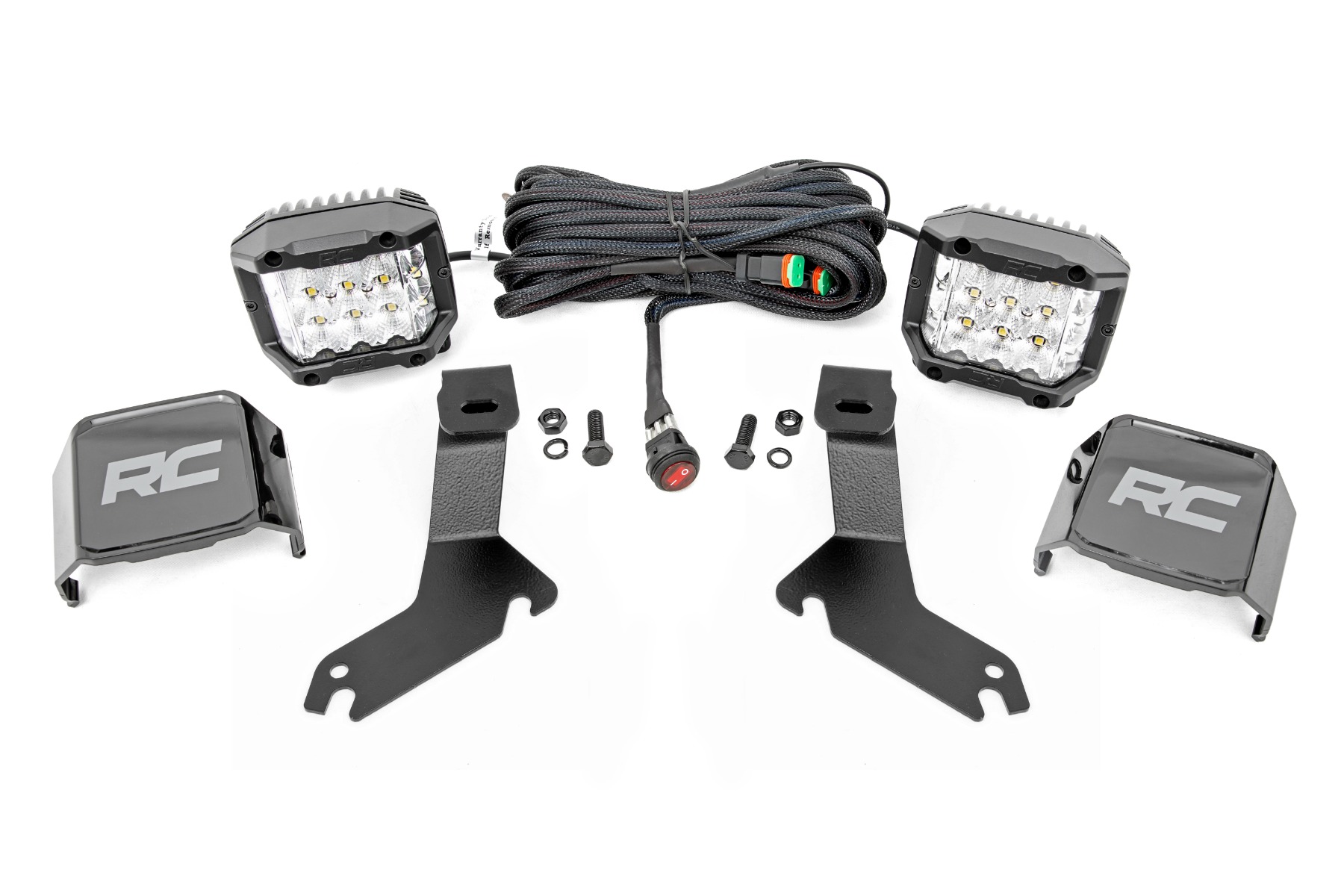 Rough Country LED Light Kit Ditch Mount 3″ OSRAM Wide Chevy Silverado 1500 (99-06)/Tahoe (00-06)