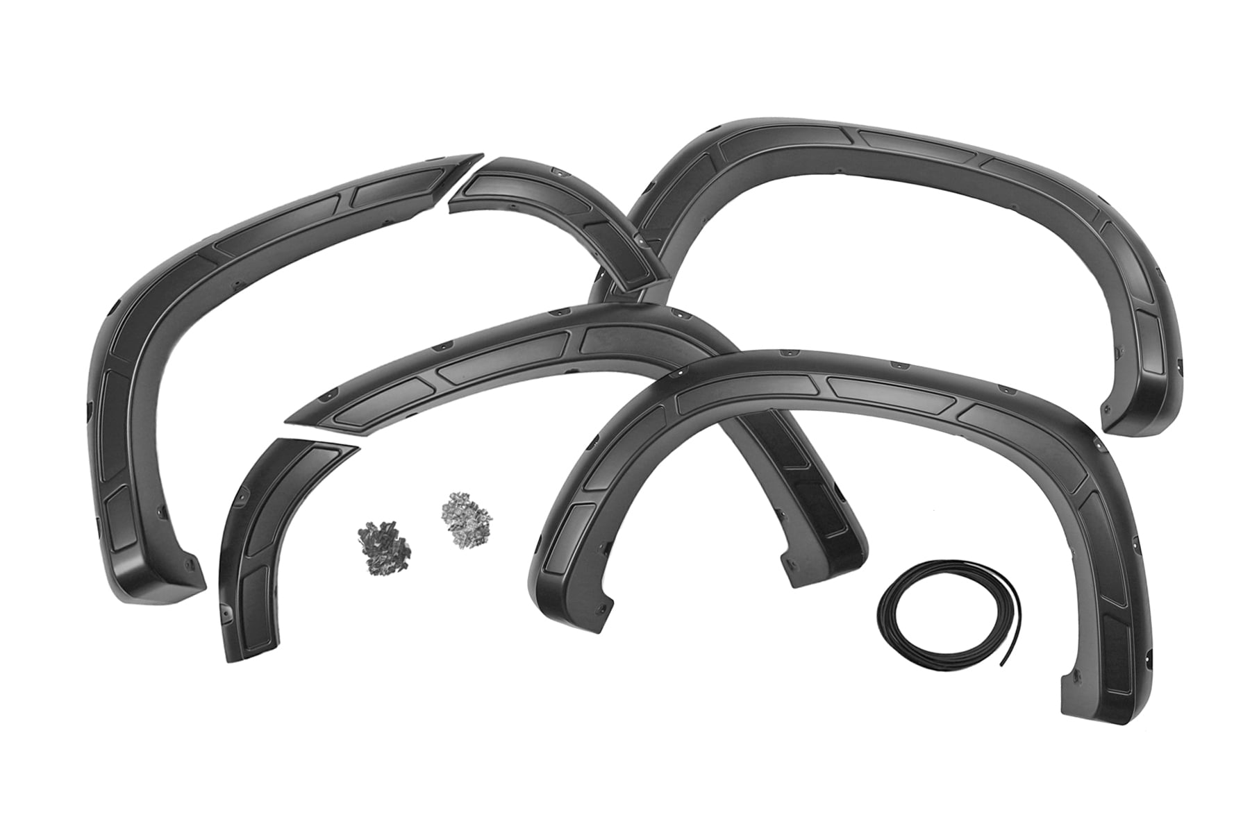 Rough Country Defender Fender Flares GAN Silver Ice Metallic Chevy Silverado 1500 (19-26)