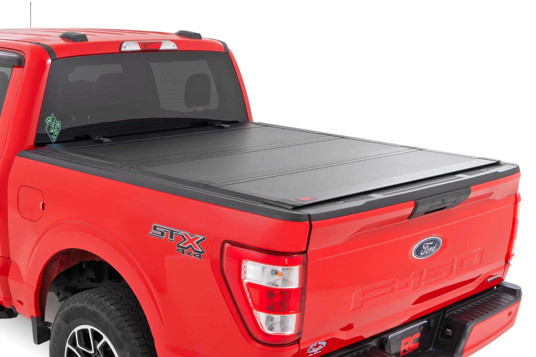 Rough Country Hard Tri-Fold Flip Up Bed Cover 5’7″ Bed Ford F-150 2WD/4WD (2015-2020)