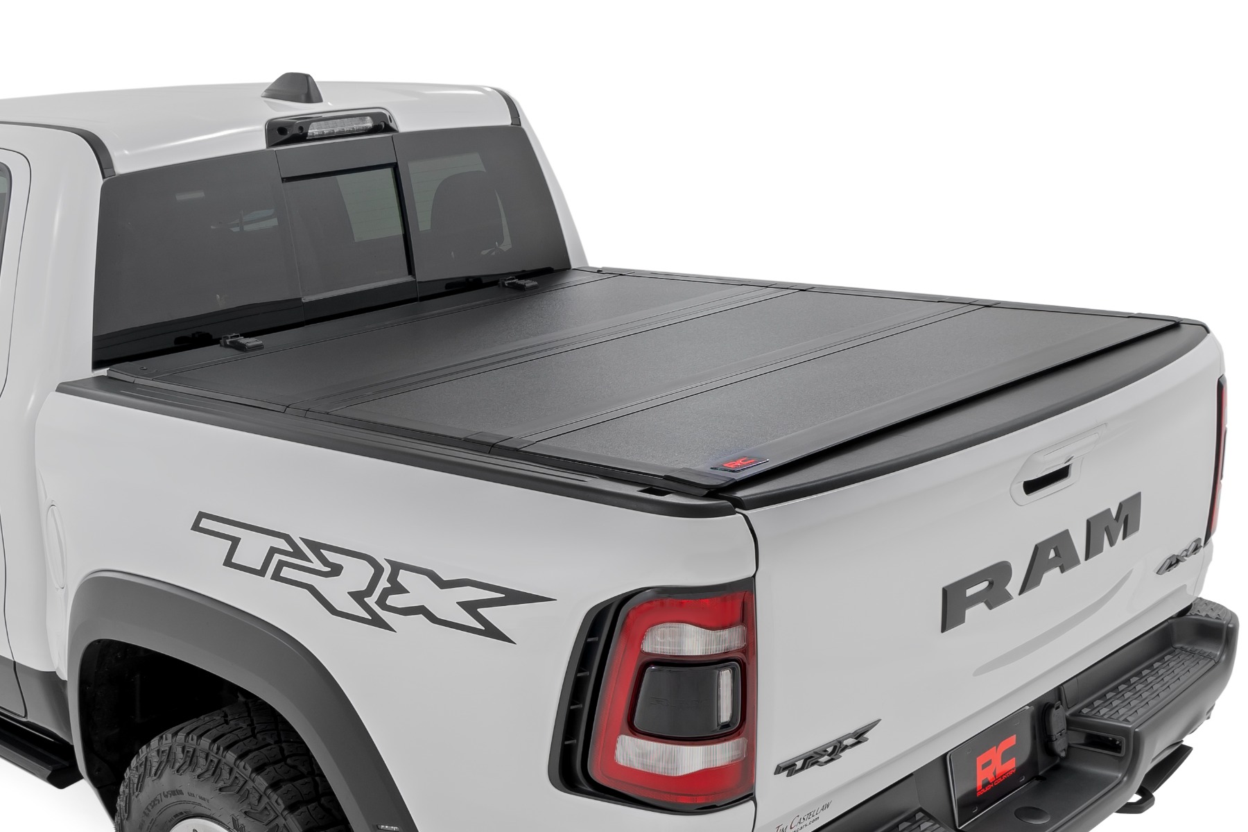 Rough Country Hard Tri-Fold Flip Up Fold Bed Cover 5’7″ Bed Ram 1500 (19-26)/1500 TRX (21-24)