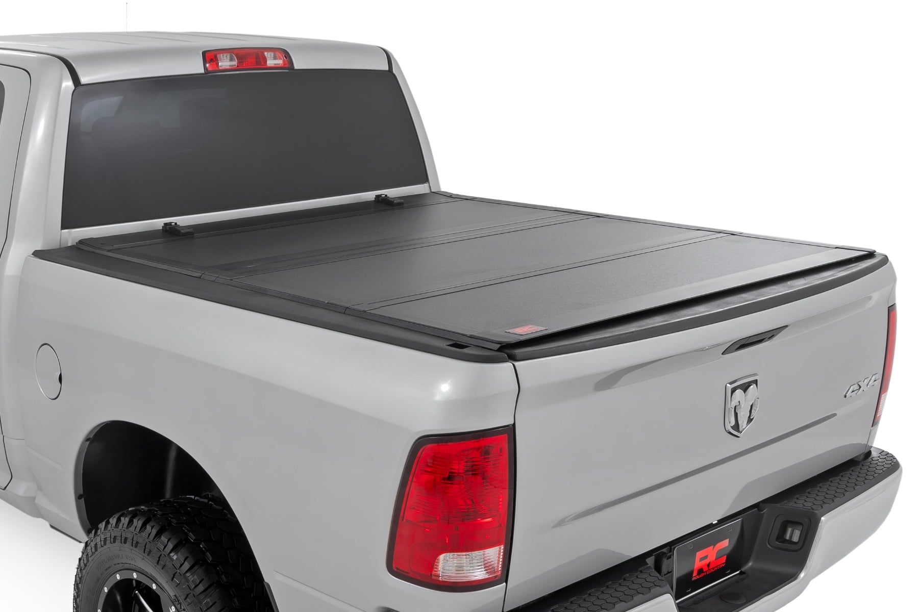 Rough Country Hard Tri-Fold Flip Up Bed Cover 5’7″ Bed Ram 1500 2WD/4WD (2009-2018 & Classic)