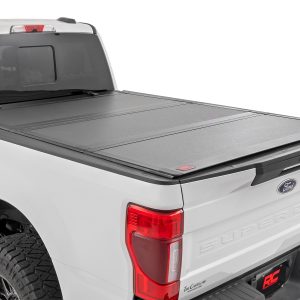 Rough Country Hard Tri-Fold Flip Up Bed Cover 6’10” Bed Ford F-250/F-350 Super Duty (17-26)